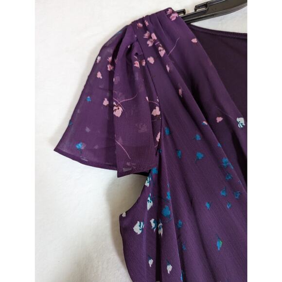 DKNY Plum chiffon Sz16 B42"W37"L48" - Picture 5 of 9